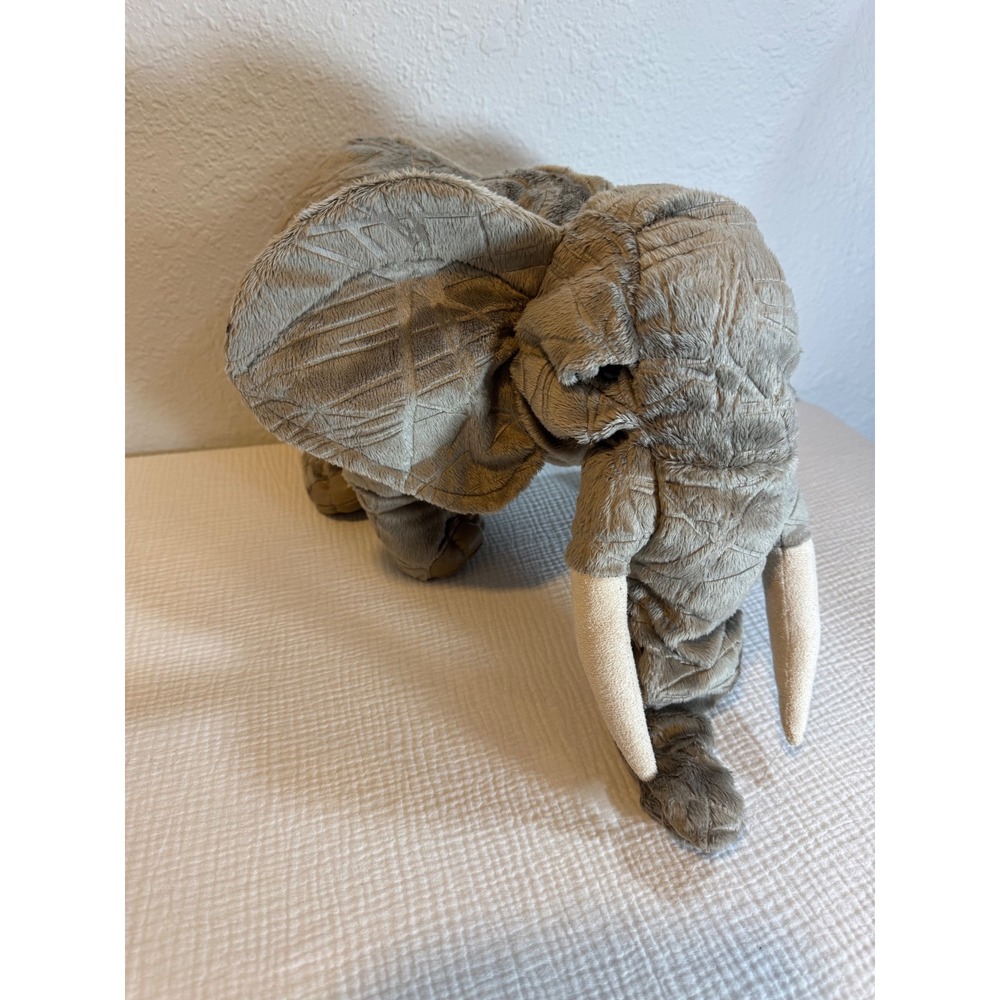 Folkmanis African Elephant Hand Puppet Plush Gray Textured 17 Inch Realistic Toy